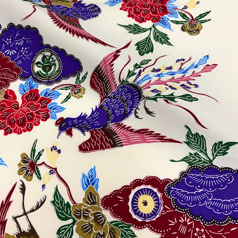 紅型（びんがた） 牡丹鳳凰（生成） 