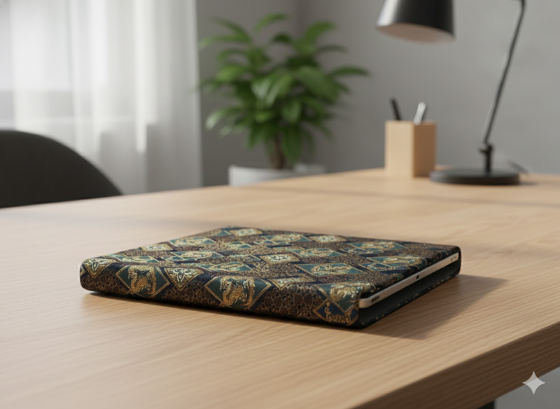 金襴織物 華文地菱龍 (紺) 使用イメージ