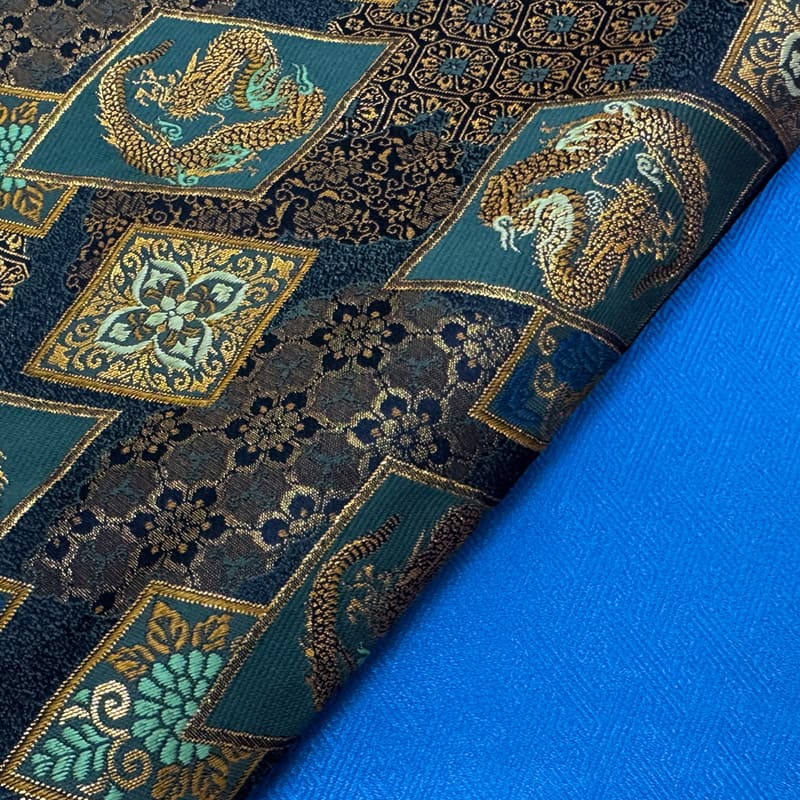 金襴織物 華文地菱龍 (紺) 商品詳細