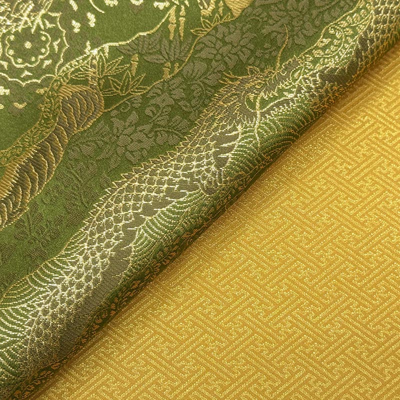 金襴織物 雲龍虎文（全3色） 裏地との組み合わせ例