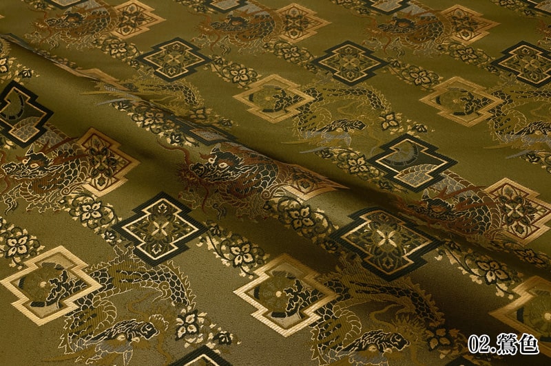 金襴織物 松皮菱に龍 (全2色)