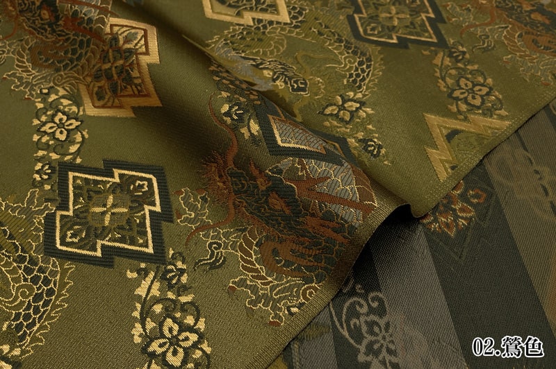 金襴織物 松皮菱に龍 (全2色)