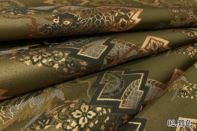 金襴織物 松皮菱に龍 (全2色)