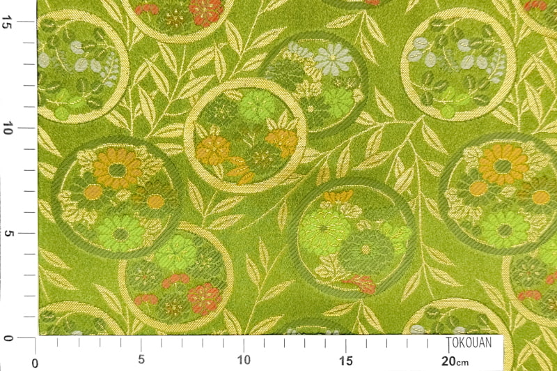 金襴織物 錦花丸（鶸萌黄）