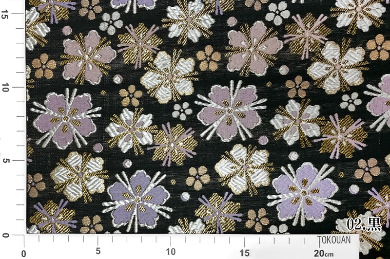 金襴生地 京都 西陣織 桜小紋錦（全2色） 柄の和柄生地通販なら都香庵