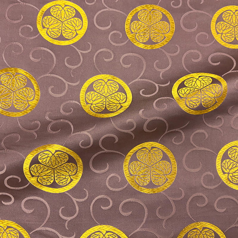 金襴織物 三つ葉葵・大（古代紫） 