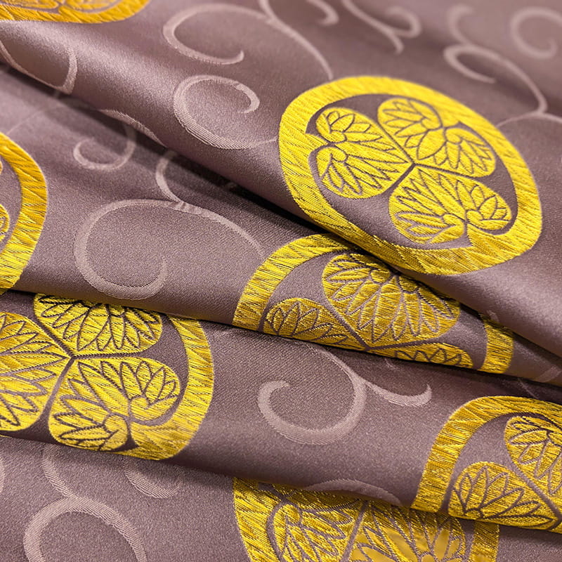 金襴織物 三つ葉葵・大（古代紫） 