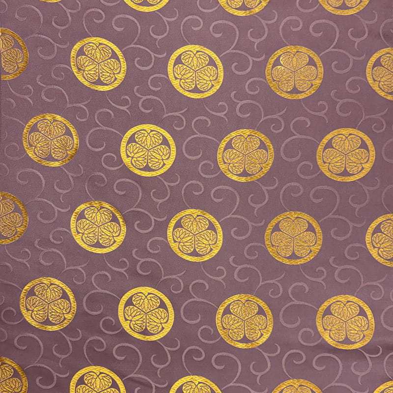 金襴織物 三つ葉葵・大（古代紫）