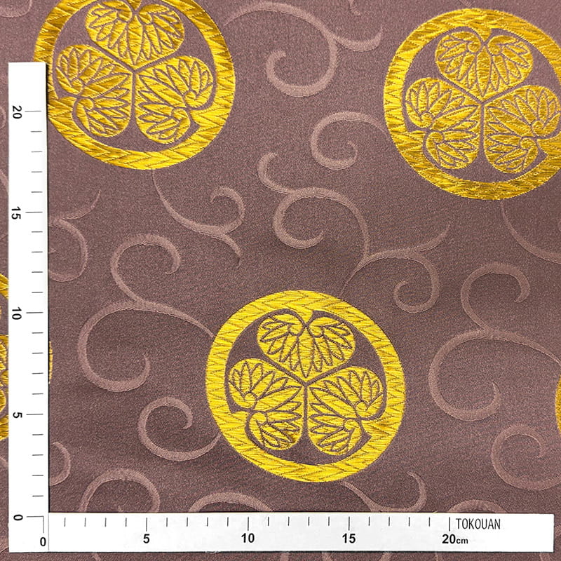 金襴織物 三つ葉葵・大（古代紫） 定規