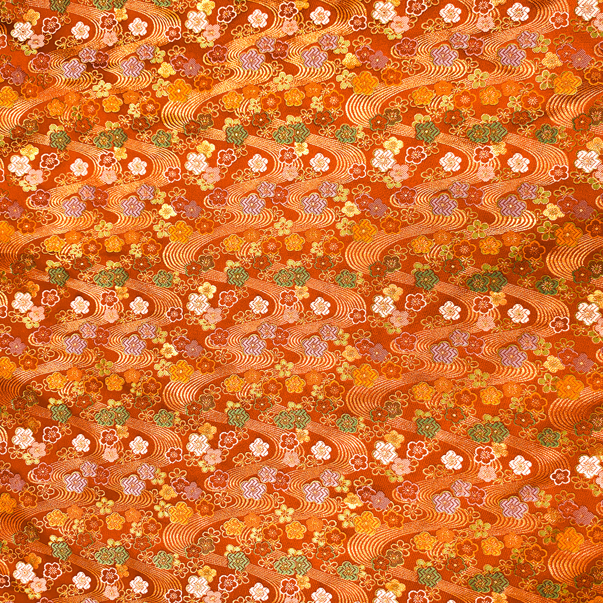 金襴織物 流水梅花文（赤）