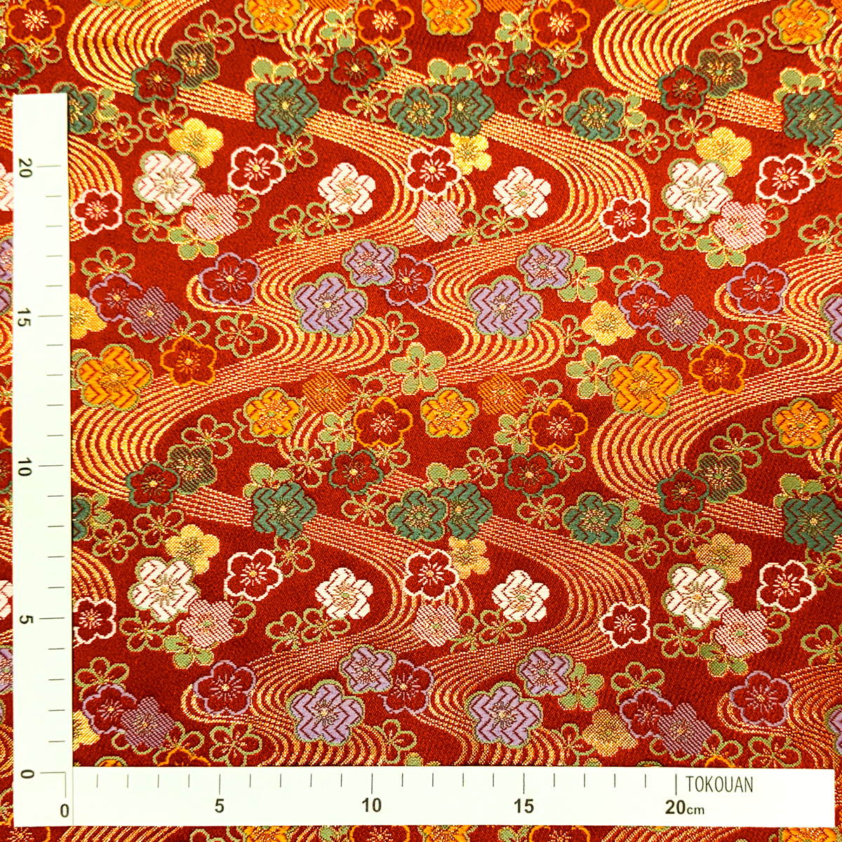 金襴織物 流水梅花文（赤） 定規