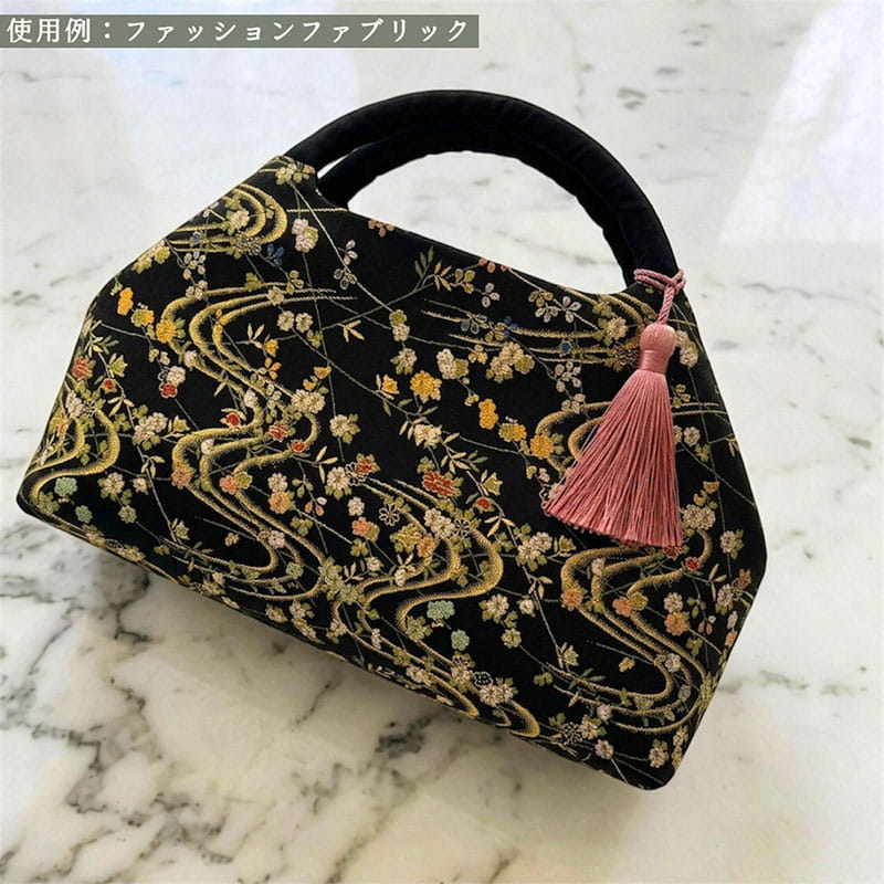 金襴織物 花霞流水文（黒） 使用イメージ