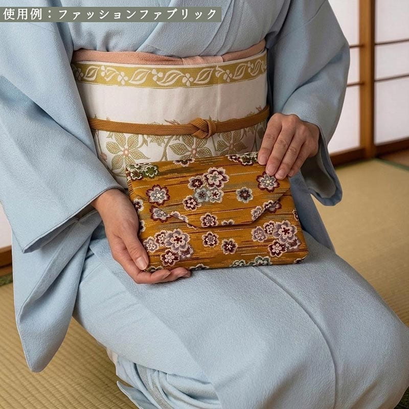 金襴織物 桜霞流し（金茶） 使用イメージ