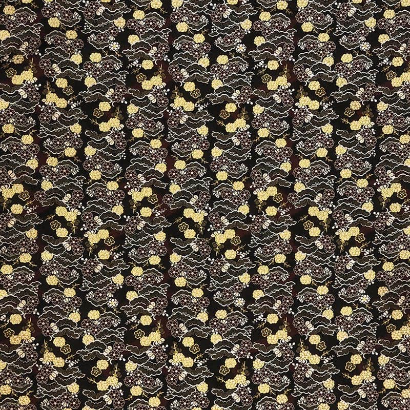 金襴織物 松花文（黒）