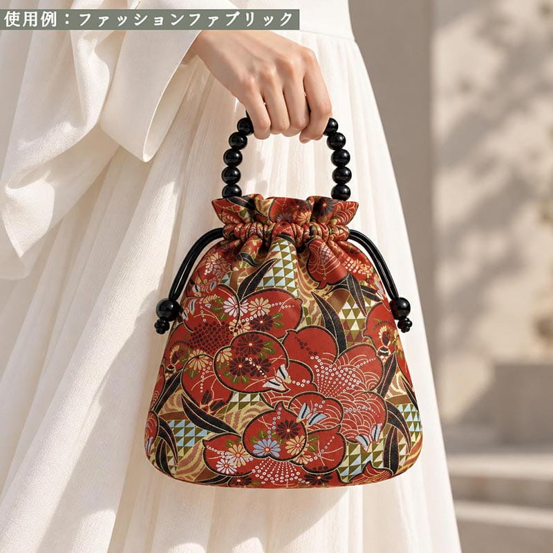 金襴織物 雛椿（赤） 使用イメージ
