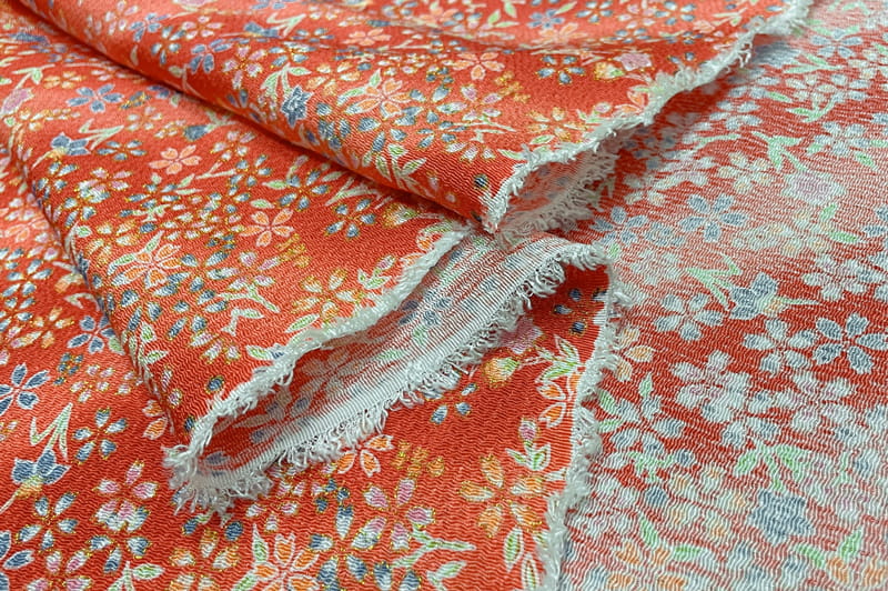 京友禅 金彩ちりめん 茜野（赤）