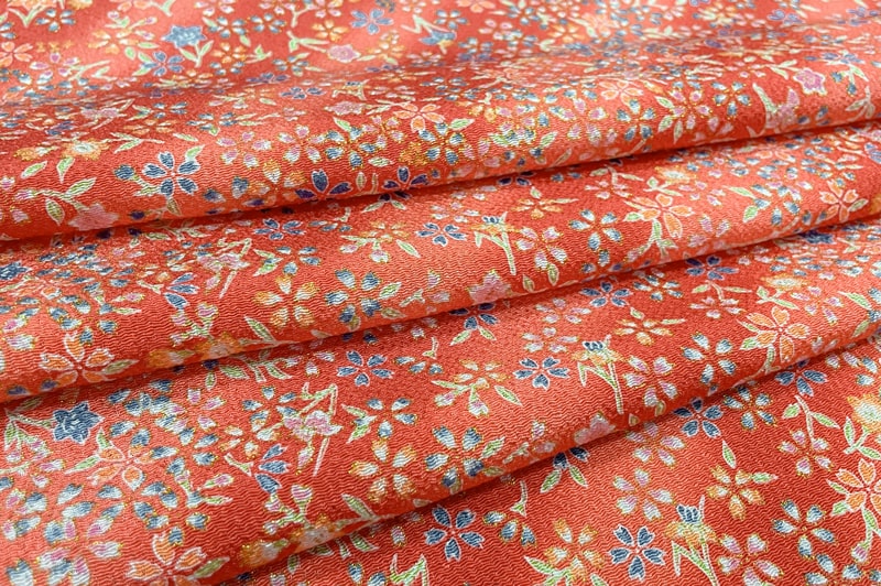 京友禅 金彩ちりめん 茜野（赤）