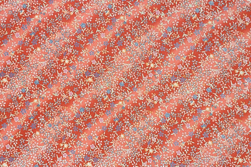 京友禅 金彩ちりめん 茜野（赤）