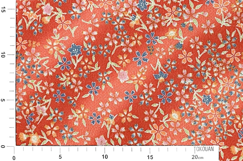 京友禅 金彩ちりめん 茜野（赤）