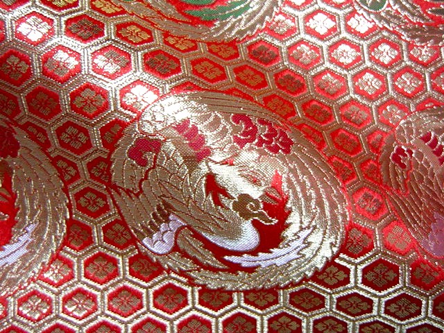 金襴織物 六釜鳳凰丸（赤）