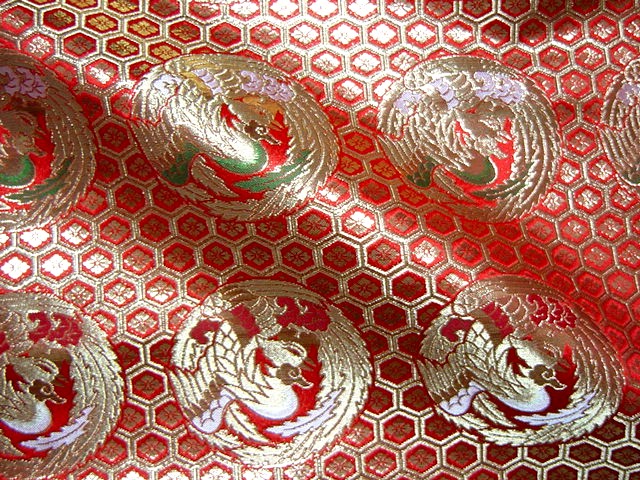 金襴織物 六釜鳳凰丸（赤）