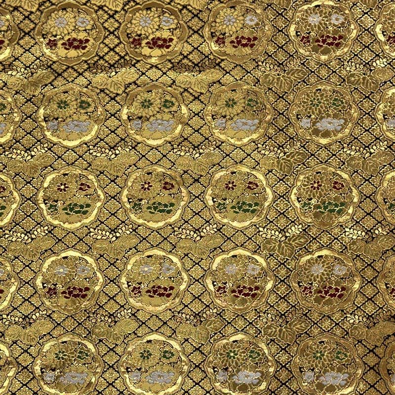 金襴織物 六釜鏡花丸（全2色）  全体像
