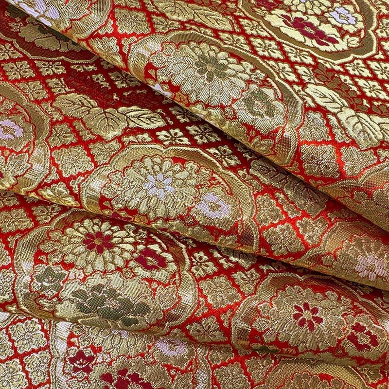 金襴織物 六釜鏡花丸（全2色）  柄の出方2色目