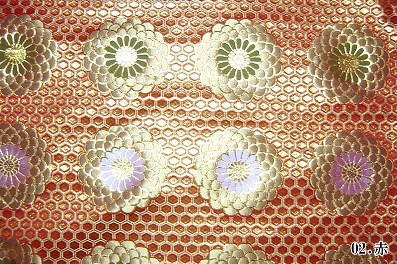 金襴織物 四釜亀甲菊