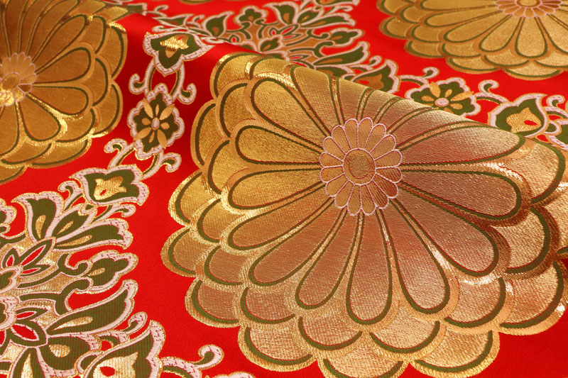 金襴織物 二釜菊丸（赤）