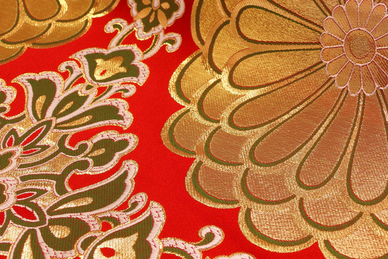 金襴織物 二釜菊丸（赤）