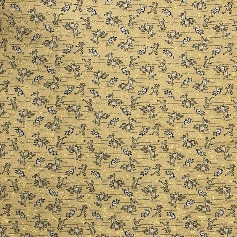 金襴織物 鳥獣戯画（ベージュ）