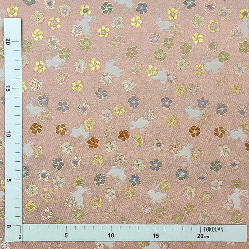 金襴織物 うさぎに小花（全2色）  定規