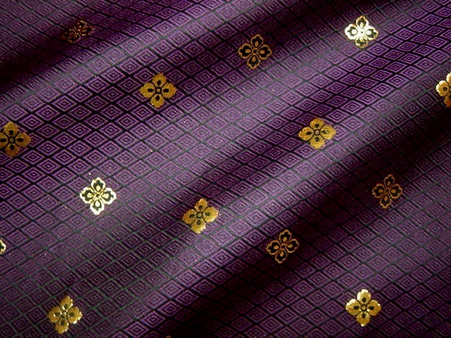 金襴織物 有職花菱（紫）