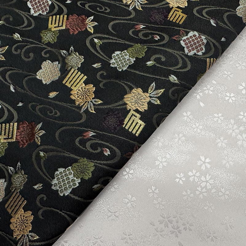 金襴織物 源氏香に櫻（全2色） 裏地