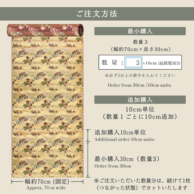金襴織物 源氏絵巻（巻の一） 仕立て例