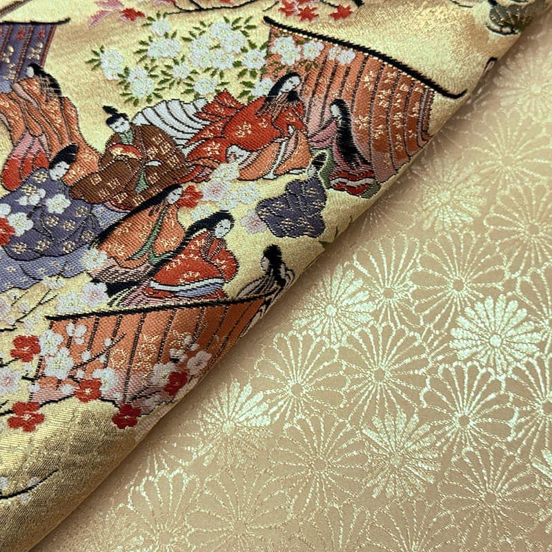 金襴織物 源氏絵巻（巻の二） 裏地との組み合わせ例