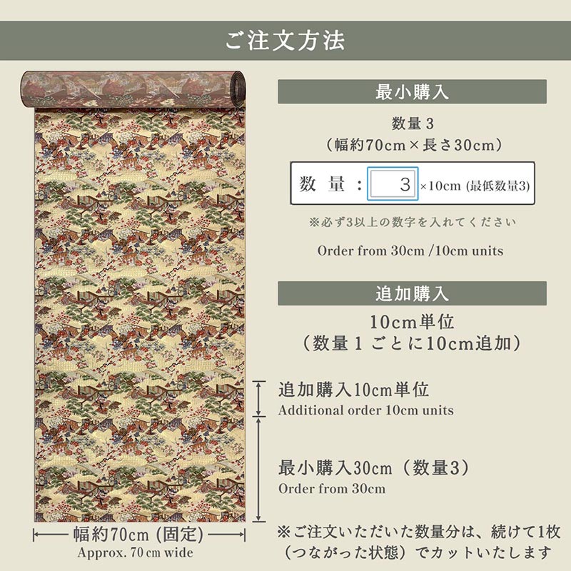 金襴織物 源氏絵巻（巻の二） 仕立て例
