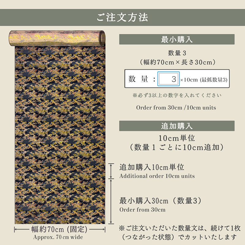 金襴織物 鳳凰に花尽くし 仕立て例
