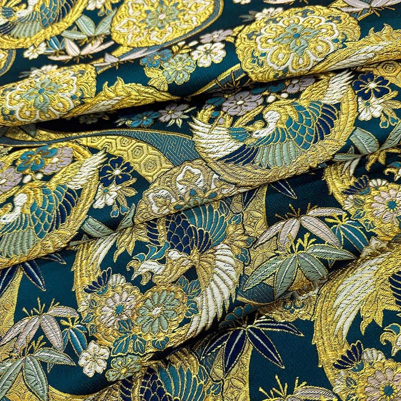 金襴織物 梅菊竹鳳凰（全2色） 柄の出方2色目