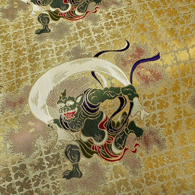 金襴織物 風神雷神