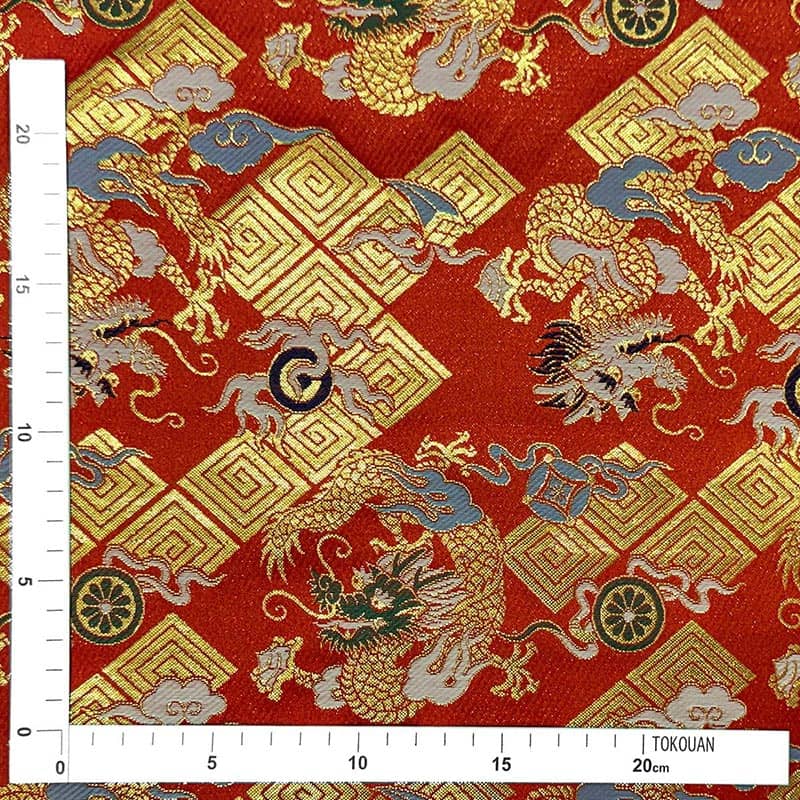 金襴織物 雷文菱に珠持龍（全3色） 定規