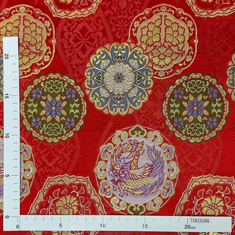 金襴織物 鏡鳳凰 (全2色)  定規