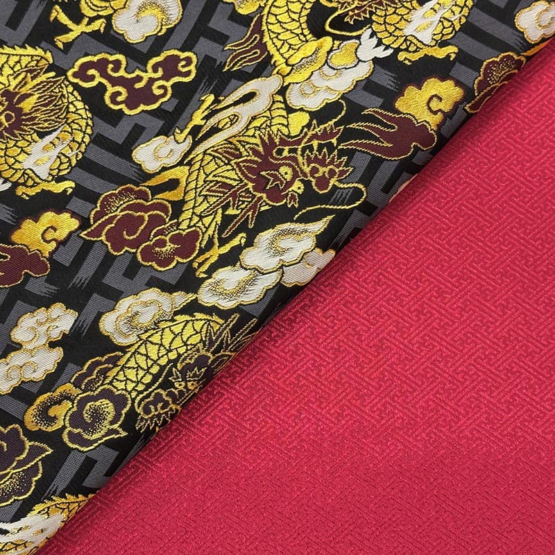 金襴織物 紗綾型地に龍（全3色） 裏地との組み合わせ例