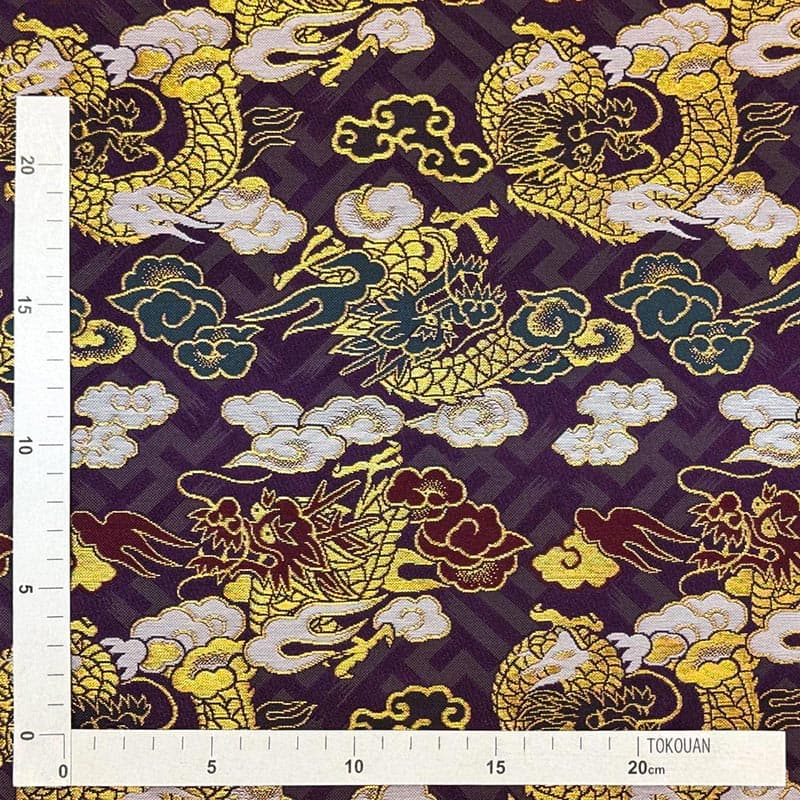 金襴織物 紗綾型地に龍（全3色） 定規