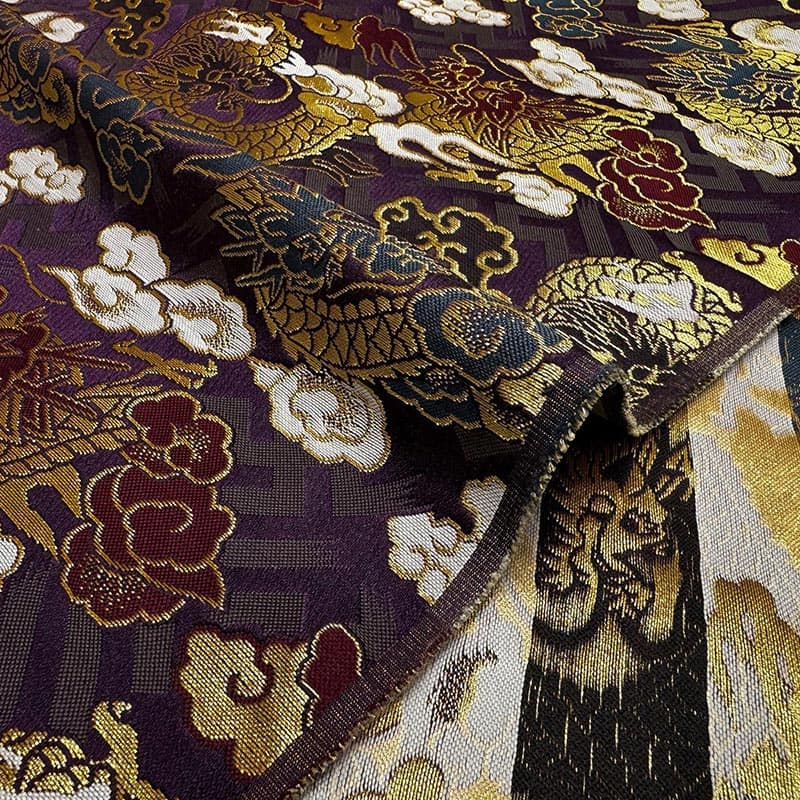 金襴織物 紗綾型地に龍（全3色） 