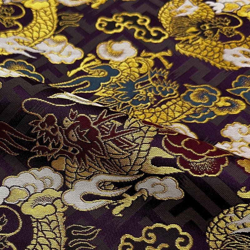 金襴織物 紗綾型地に龍（全3色） 