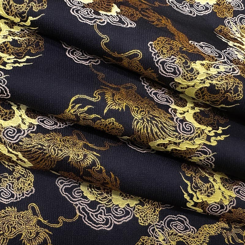 金襴織物 飛雲に龍（濃紺） 