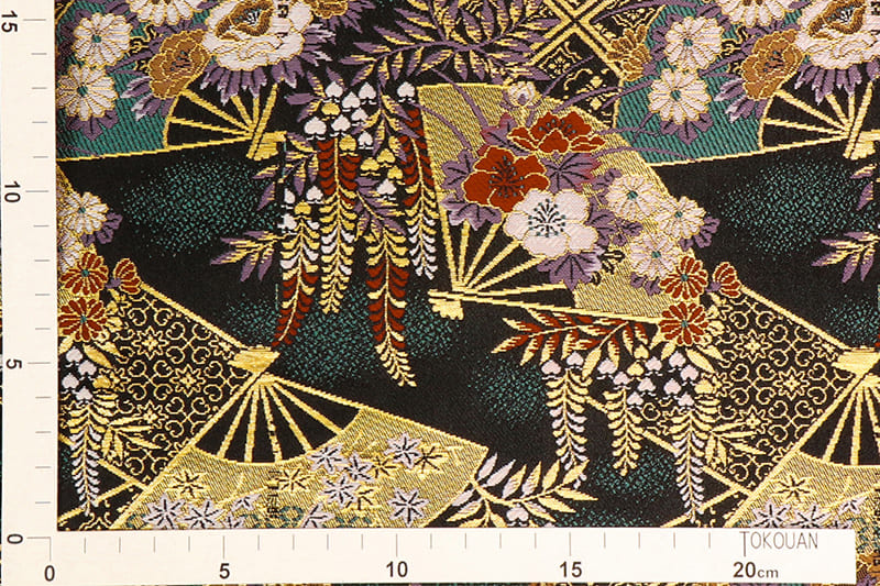 金襴生地 藤扇文