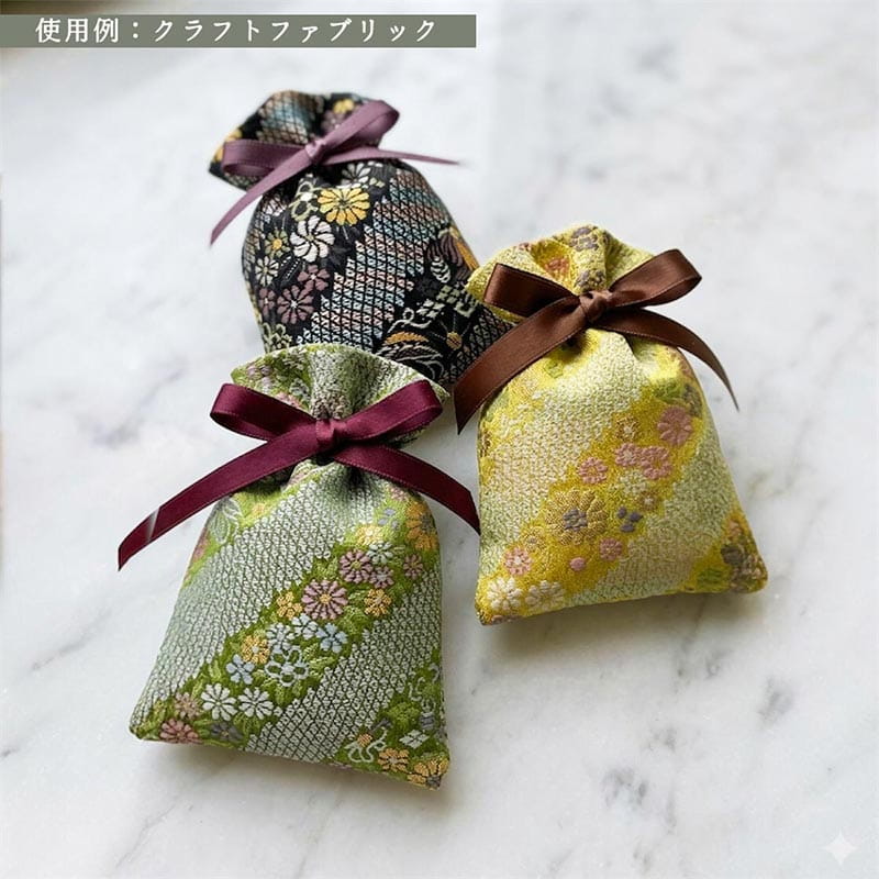 金襴織物 斜め鹿の子宝文（全3色）  作品例