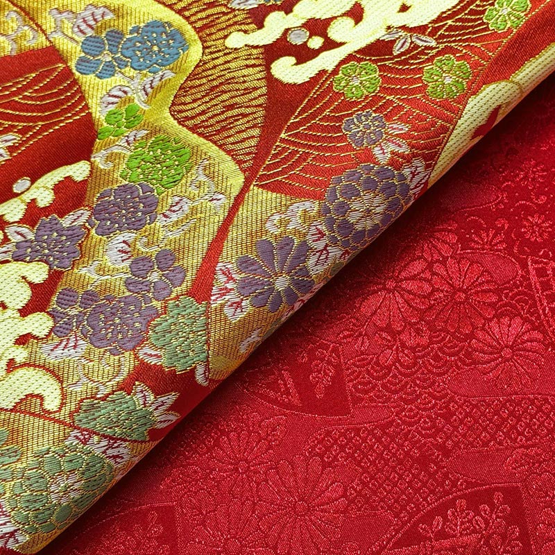 金襴織物 道長流しに荒磯（全2色）  裏地との組み合わせ例